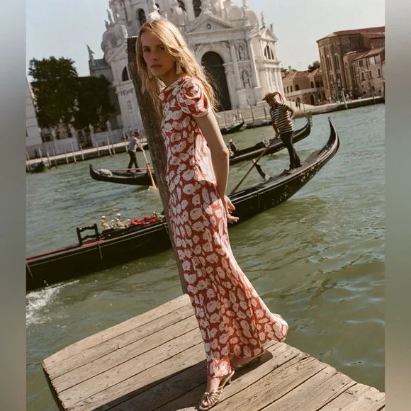 DOEN ALNA DRESS IN ROUGE FLEURS D'ANEMONE, new without tags, never worn. - Picture 3 of 16